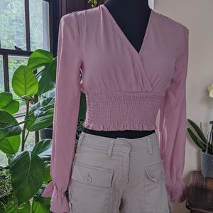 Pink cropped blouse